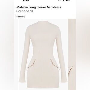 House of CB Cream Long Sleeve Dress